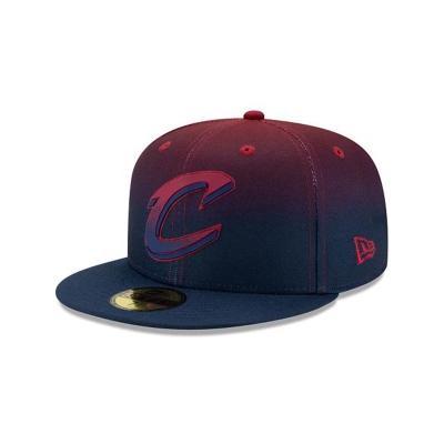 Red Cleveland Cavaliers Hat - New Era NBA Back Half 59FIFTY Fitted Caps USA6194283